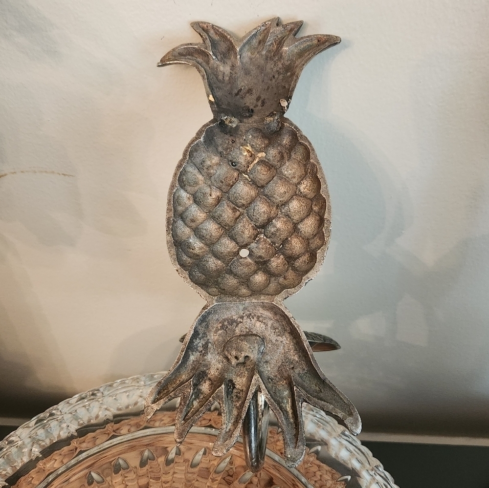 🍍Vintage Heavy Metal Pineapple‎ 🕯 Candle Sconce Pewter - Picture 4 of 11